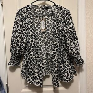 Black and white flower print